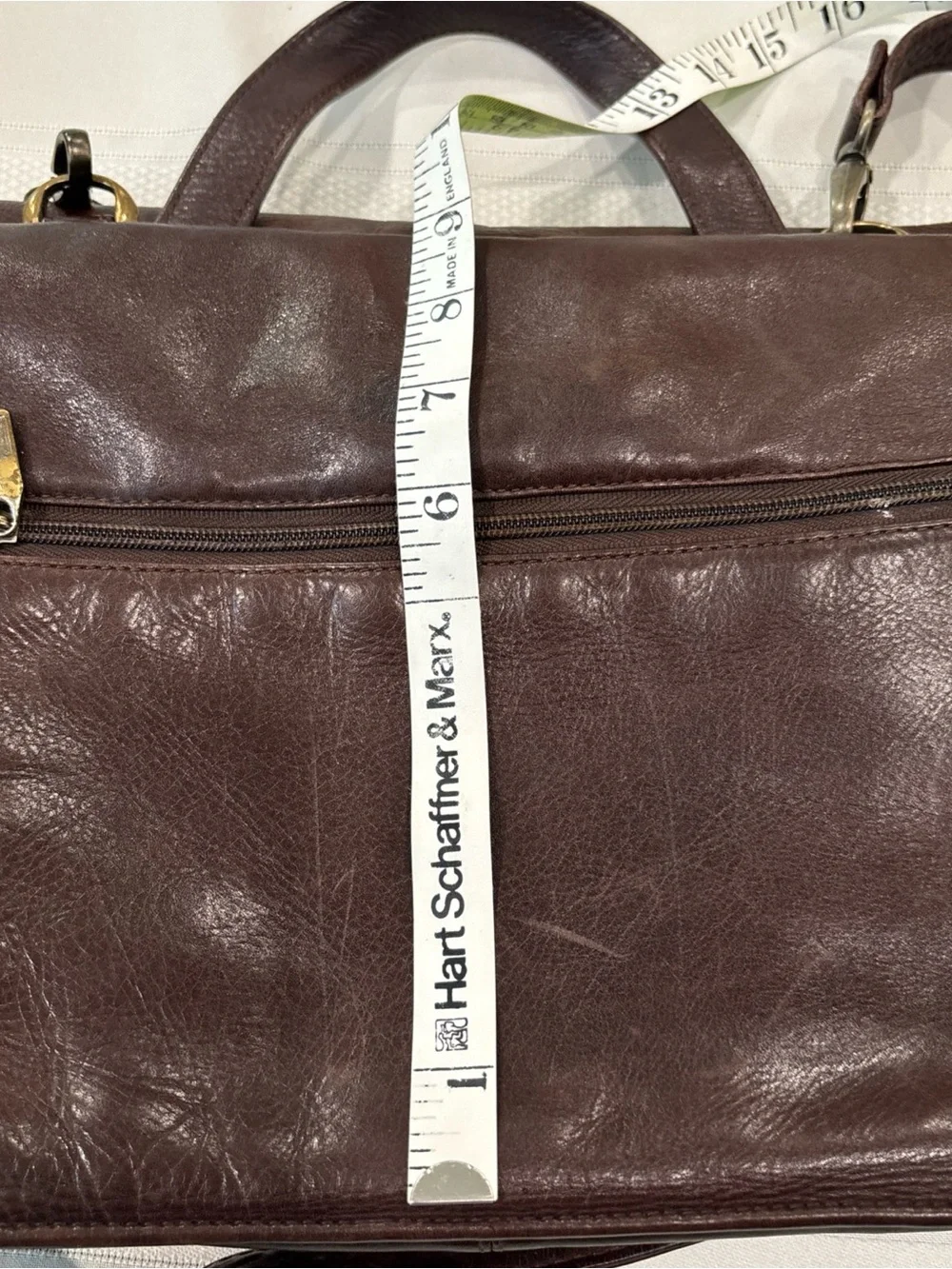 VINTAGE Wilson,s Leather Brown Satchel Briefcase unisex with Shoulder Strap.